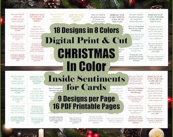 Color Christmas Card Making Sentiments - Card Greeting Inserts Christmas - Holiday Inside Sentiments - Christmas Greeting Card Sayings Digi