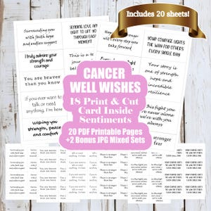 Cancer Well Wishes Card Sentiments - Cancer Card Greeting Inserts - Inside Sentiments - Well Wishes Greeting Card Sayings