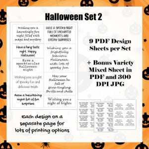 Halloween Card Making Sentiments - Card Greeting Inserts Halloween - All Hallows Eve Inside Sentiments - Spooky Greeting Card Sayings image 4