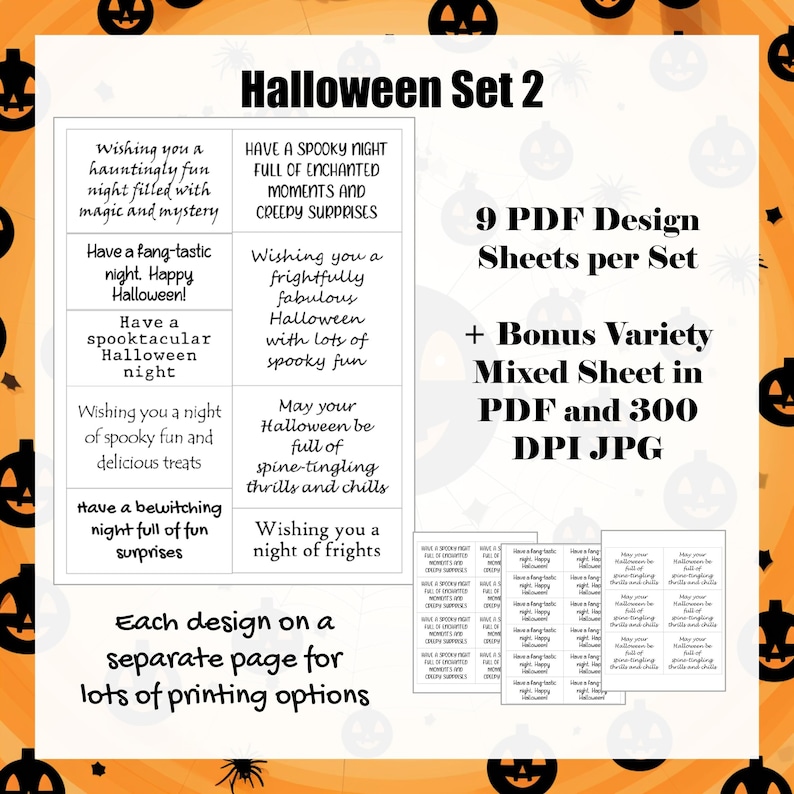 Halloween Card Making Sentiments - Card Greeting Inserts Halloween - All Hallows Eve Inside Sentiments - Spooky Greeting Card Sayings image 4