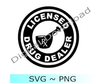 Logo apteki - Licencjonowany sprzedawca leków - Wycinana naklejka winylowa - Clipart PNG - SVG Cricut i sylwetka - Natychmiastowe pobranie