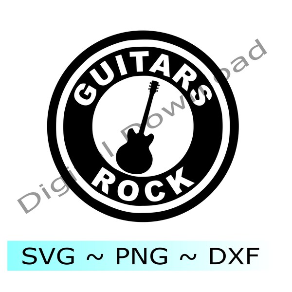 Music Themed Cup Logo - Guitars Rock - Vinyl Decal Die Cut - PNG clipart - SVG Cricut & Silhouette - Instant Download