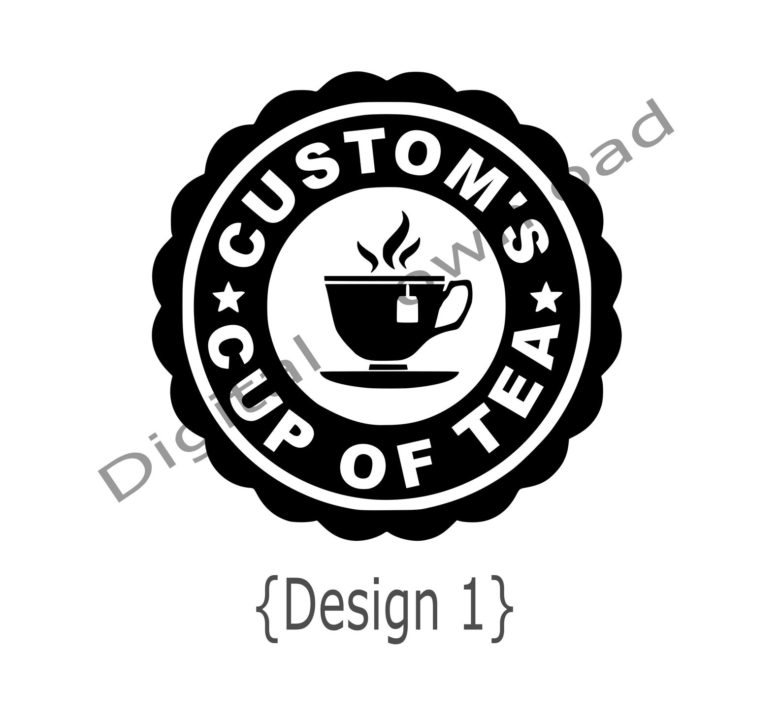 Tea Cup Themed Logo Custom 2 Designs to Choose Vinyl Decal Etsy