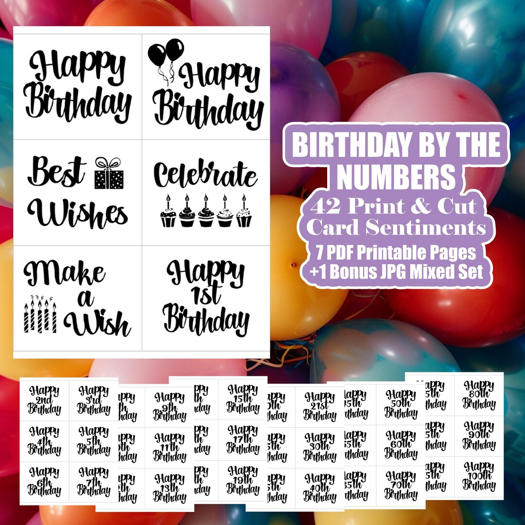 Birthday Card Sentiments by the Number - Card Greeting Inserts and ...