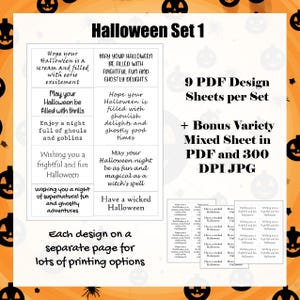 Halloween Card Making Sentiments - Card Greeting Inserts Halloween - All Hallows Eve Inside Sentiments - Spooky Greeting Card Sayings image 3