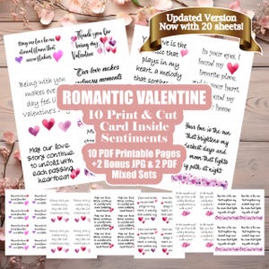 Romantische valentijnskaarten maken sentimenten - digitale afdrukbare wenskaarten voor valentijnskaarten