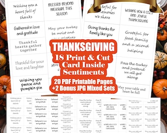 Thanksgiving Card Sentiments - Thanksgiving Greetings - Inside Greeting for Fall Cards – Grateful & Thankful Message - Turkey Day Quote
