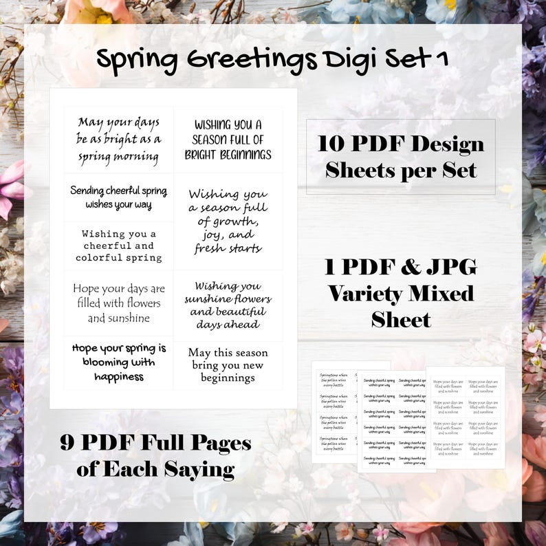 Mdf Spring Vert Sentiment Spring Greeting Card Sentiments - Printable Greetings Inserts (digital ...