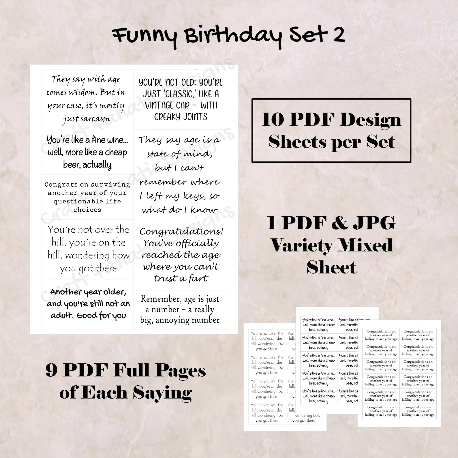 Funny Birthday Card Sentiments - Humorous Card Greeting Inserts - Card ...