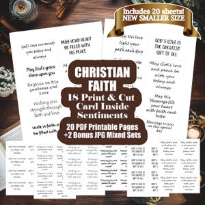 Frases imprimibles de fe cristiana para tarjetas de felicitación: ahorra tiempo a quienes hacen tarjetas. Saludos religiosos para todas las ocasiones.