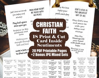 Printable Christian Faith Card Making Sentiments for Greeting Card Inserts - Time Saver for  Card Makers - Religious Greetings All Occasions