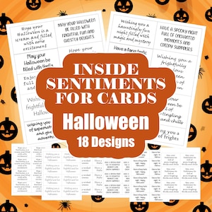 Halloween Card Making Sentiments - Card Greeting Inserts Halloween - All Hallows Eve Inside Sentiments - Spooky Greeting Card Sayings image 1