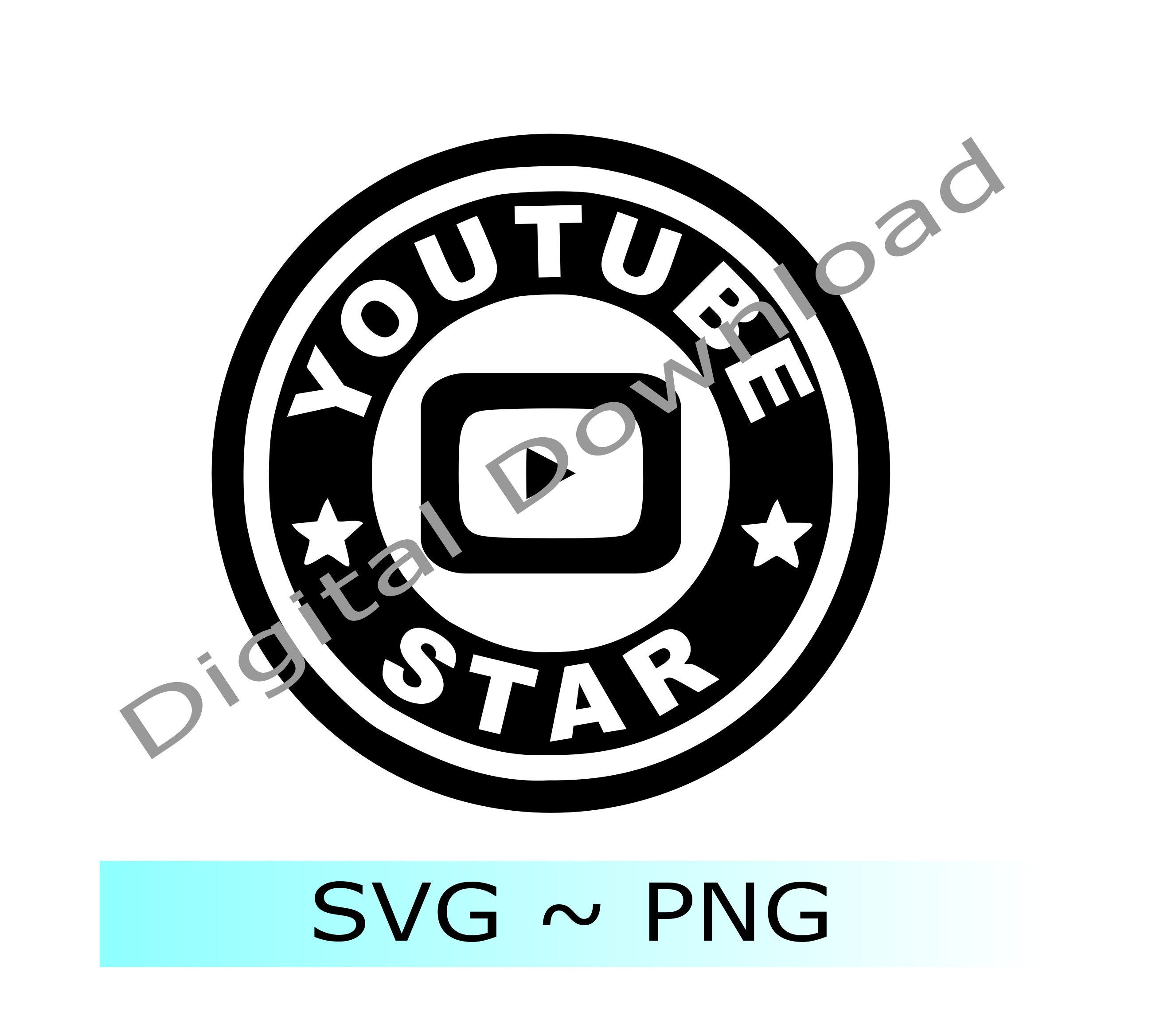 Youtube Decal Logo Youtube Star Vinyl Decal Die Cut PNG Clipart SVG