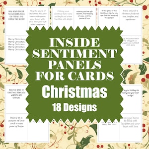 Christmas Card Sentiment Insert Panel: White/Cream Cardstock, A2 Size (Set of 18)