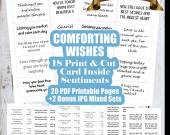 Comforting Wishes Card Sentiments - Hospice Patient Card Greeting Inserts - Inside Sentiments - Well Wishes Greeting Card Sayings