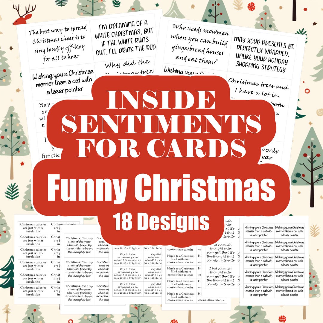 Funny Christmas Card Sentiment Foil Stickers - Humorous Christmas ...
