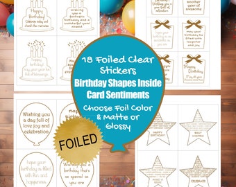 Fussy Cut Birthday Card Sentiments - Card Greeting Inserts - Inside Sentiments - Shaped Birthday Greeting Card Sayings [Physical]