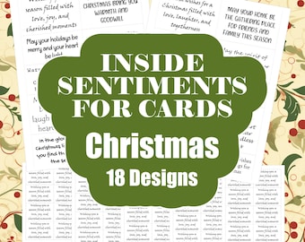 Sentimientos para hacer tarjetas navideñas - Insertos para tarjetas de felicitación navideñas - Sentimientos festivos para el interior - Frases para tarjetas de felicitación navideñas