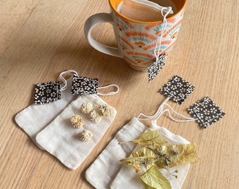 Sachet à Tisane ou Thé réutilisable Fait main en France