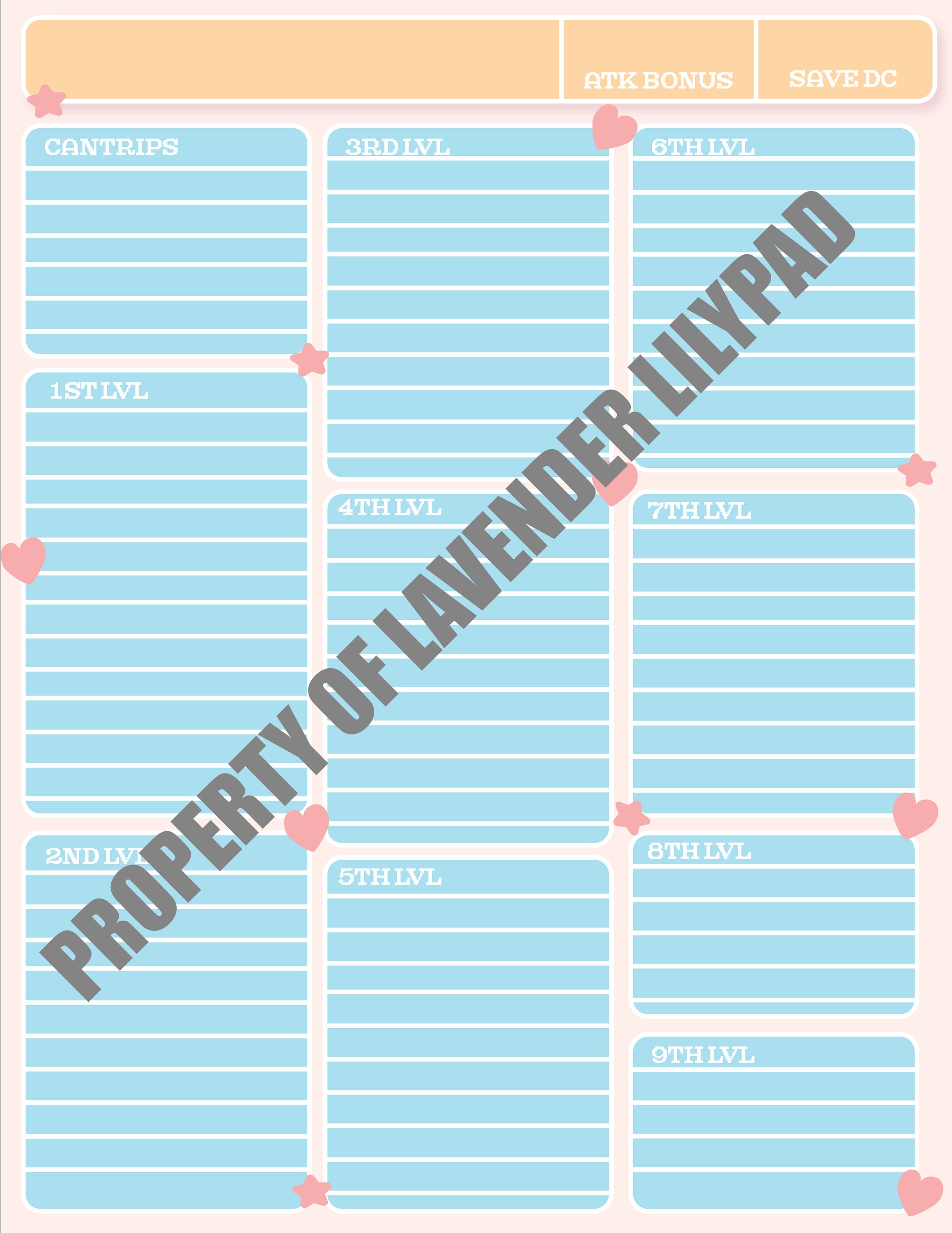 Beginner and ADHD Friendly D&D Pastel Character Sheet 5e - Etsy