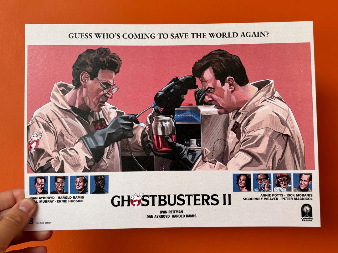 Ghostbusters 2 Illustrated A4 Poster Print - Etsy