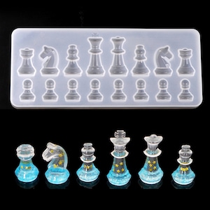 2pcs Chess Resin Mold DIY Silicone Mould Crystal Epoxy Mould Chess DIY Handmade Jewelry