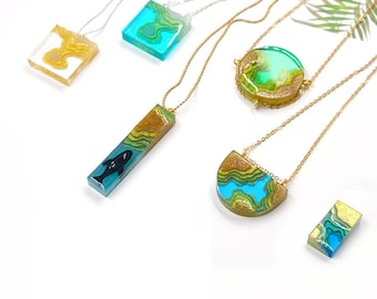 Island Mold Beach Gold Powder Bead Silicone Resin Molds, Gem Bead Pendant Mold,UV Resin Epoxy Mould for DIY