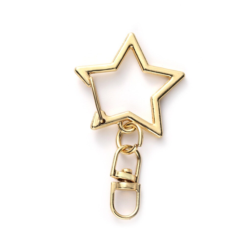 10pcs Metal Swive Alloy Star Snap Clasp Keychain for your DIY Craft with 10pcs open jump rings