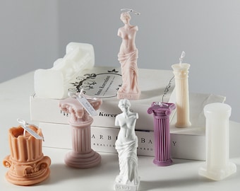 Aromaterapia Candela / Intonaco Stampo Europeo Romano Pilastro Venere Decorazione domestica stampo in silicone
