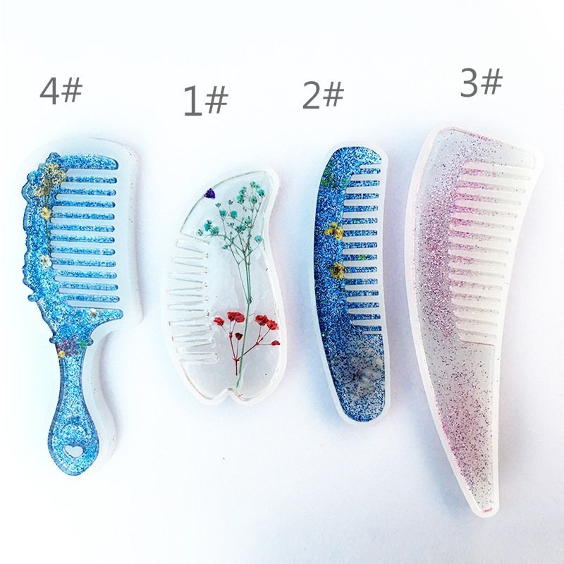 4 Patterns Creative Silicone Resin Comb Mold Hairbrush Comb Etsy