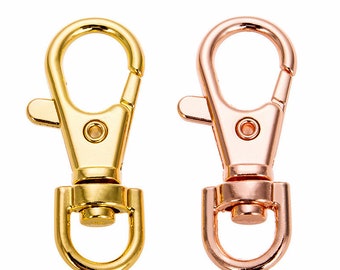 10pcs / 20pcs Golden Color Swivel Clasps Spring Snap Hook Lanyard Clasp Metal Swivel Hooks Metal Buckle for Bag Purse Handle Chains