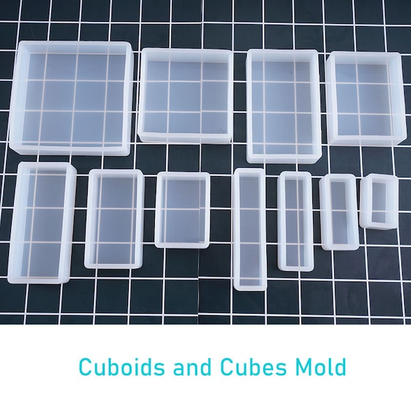 Different Sizes Cuboids Square Base Silicone Mold, Resin Mold for Making Home Decoration,Desktop Decoration,DIY Craft Resin Jewelry Making