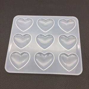 9-cavity Silicone Heart Mold - DIY Resin Heart Mould-crystal Epoxy Mould - Etsy