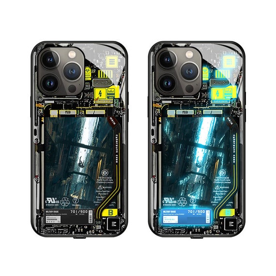 Cyberpunk LED iPhone Case: Sound Control, Color Changing, Tempered