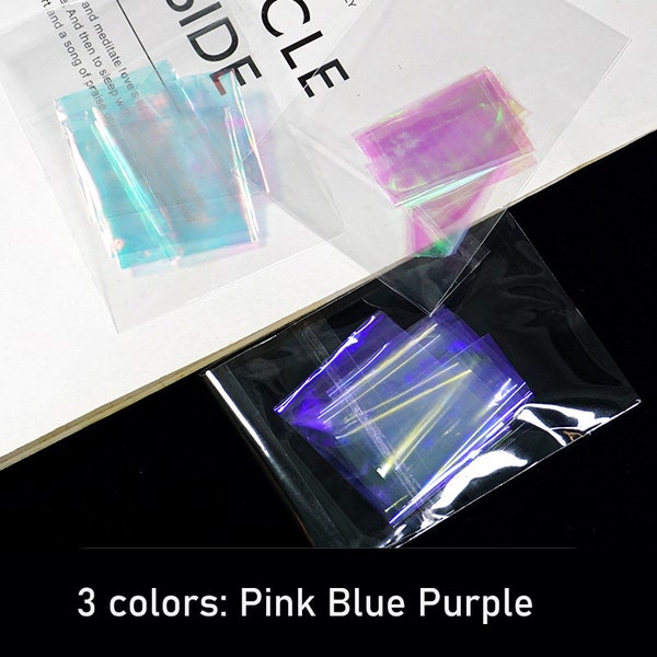 3pcs Iridescent Semitransparent Color Paper for diy résine art, rainbow color , 1pc each color , résine art accessory , résine moule accessoire