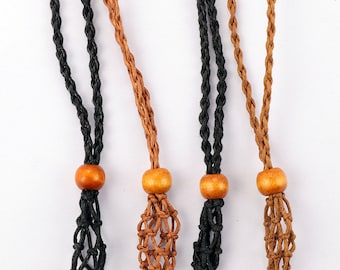 Necklace Cord Stone Holder, cord for crystal , Quartz Raw Stone Necklace Cord, car hanging Pendant holder adjustable necklace cage cord