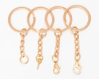 10pcs/20pcs/50pcs Golden Color Metal Split Keychain Ring Set -30mm / 1.2 pouces Key Ring avec open Jump Ring Connector