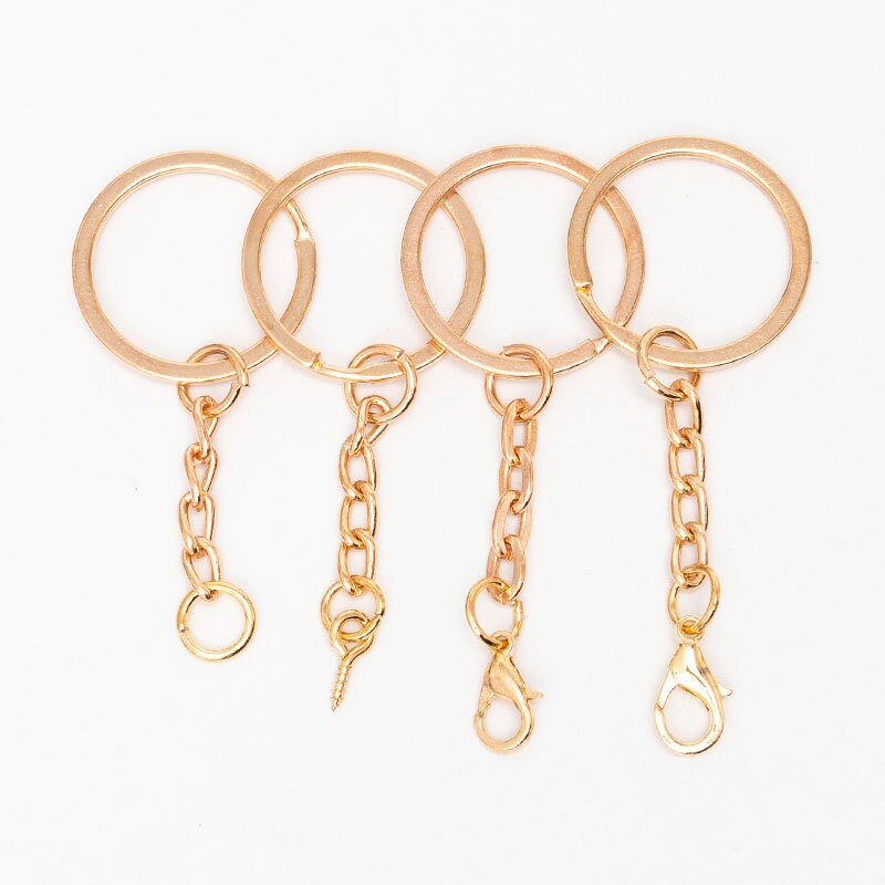 10pcs/20pcs/50pcs Golden Color Metal Split Keychain Ring Set 30mm