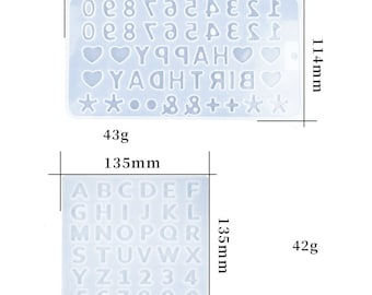 Small Size A-Z 0-9 Letters & Number Pendant Silicon Mould For Epoxy Resin Jewelry Beads Craft Making Mold