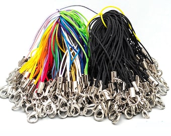 Correas de teléfono de langosta para cordón móvil Correa de teléfono celular Anillo dividido Correa de teléfono celular Cables de encanto para teléfono celular Llavero usb DIY