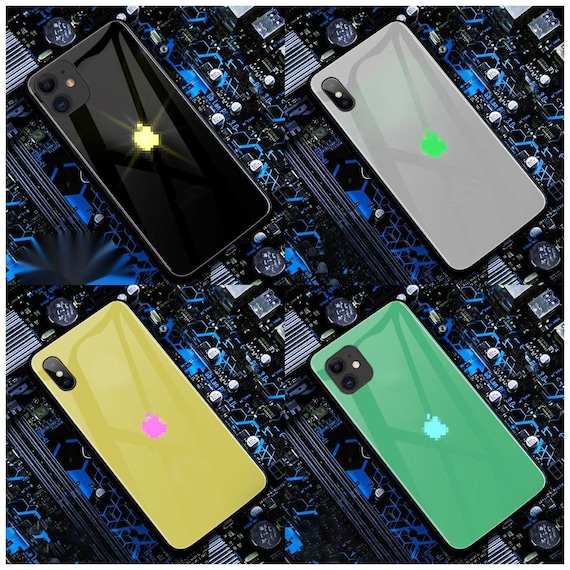 Sound Rhythm Control 7 Colors LED Phone Logo Case Compatible With iPhone Led  Flash, Full Body Protection LED Tempered Glass Case - Etsy