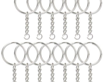 10pcs /20pcs/50pcs Metal Split Keychain Ring Set - Llaveros con Conector de Anillo de Salto Abierto - Hacer Su propio Llavero