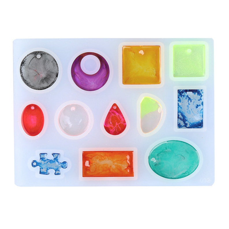 for Necklace Pendant Making 1piece 12 Models DIY Handmade Jewelry Epoxy Resin Pendant Silicone Mold