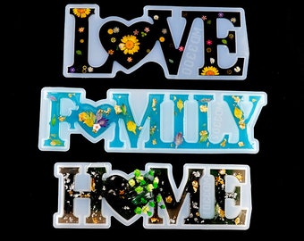 Large Size LOVE/ Family / Home letter Silicone Mold, Resin mould Silicone Mold Creative resin mold Making,home decoration ,office decoration