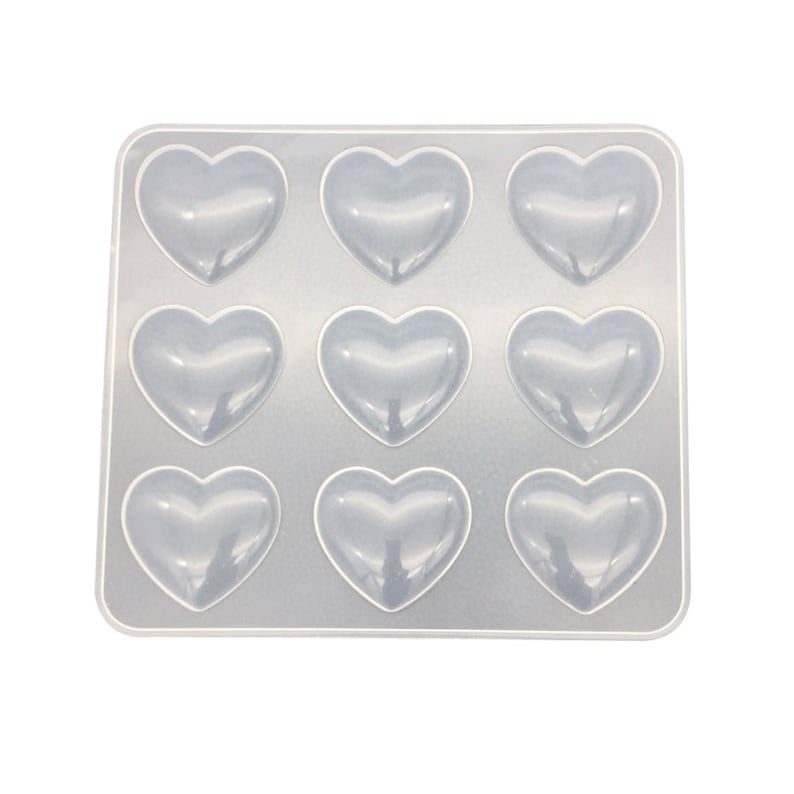 9-cavity Silicone Heart Mold DIY Resin Heart Mould-crystal - Etsy