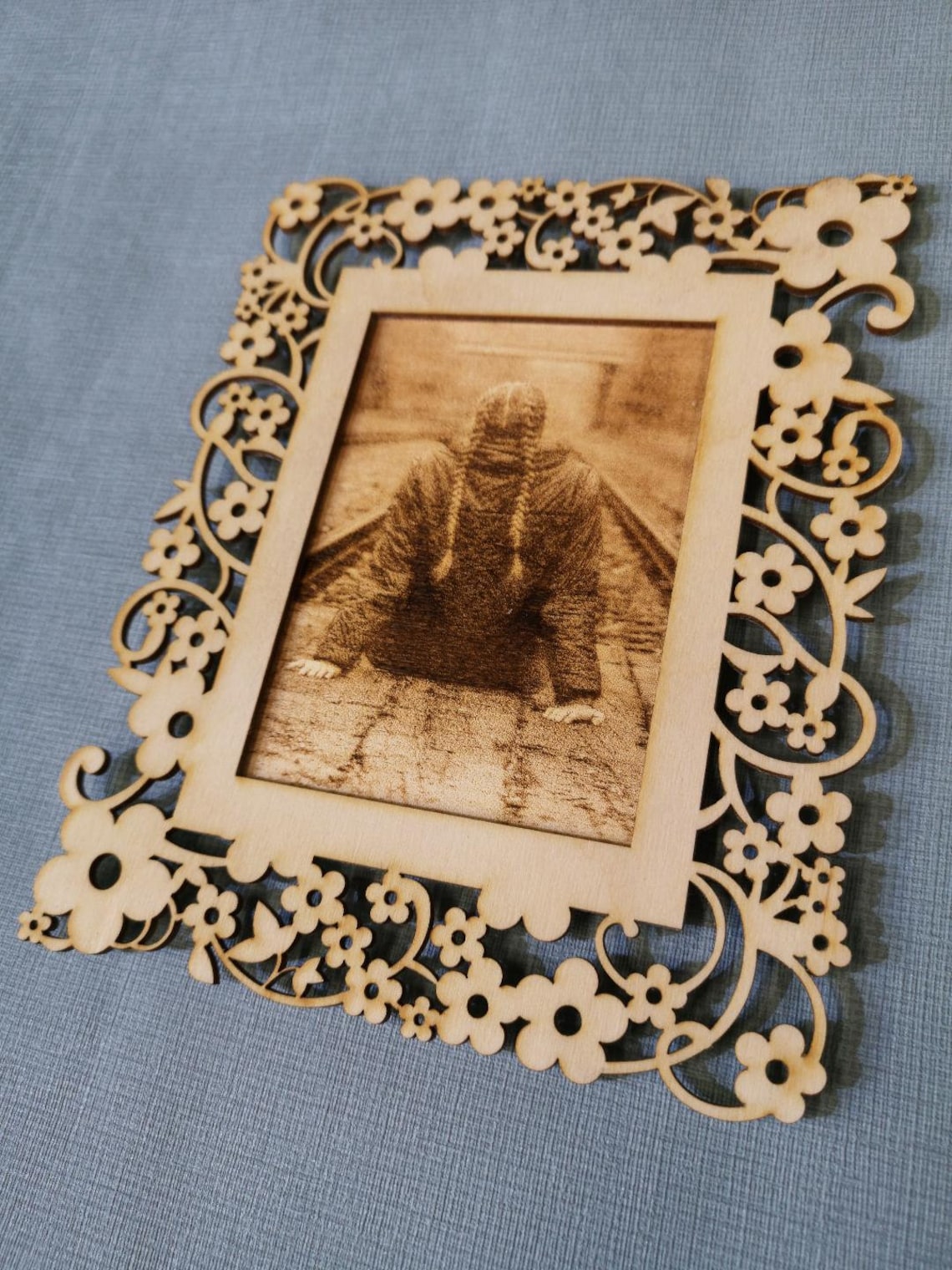 Laser Cut Photo Frame With Your Personalised Image Lasered Etsy UK
