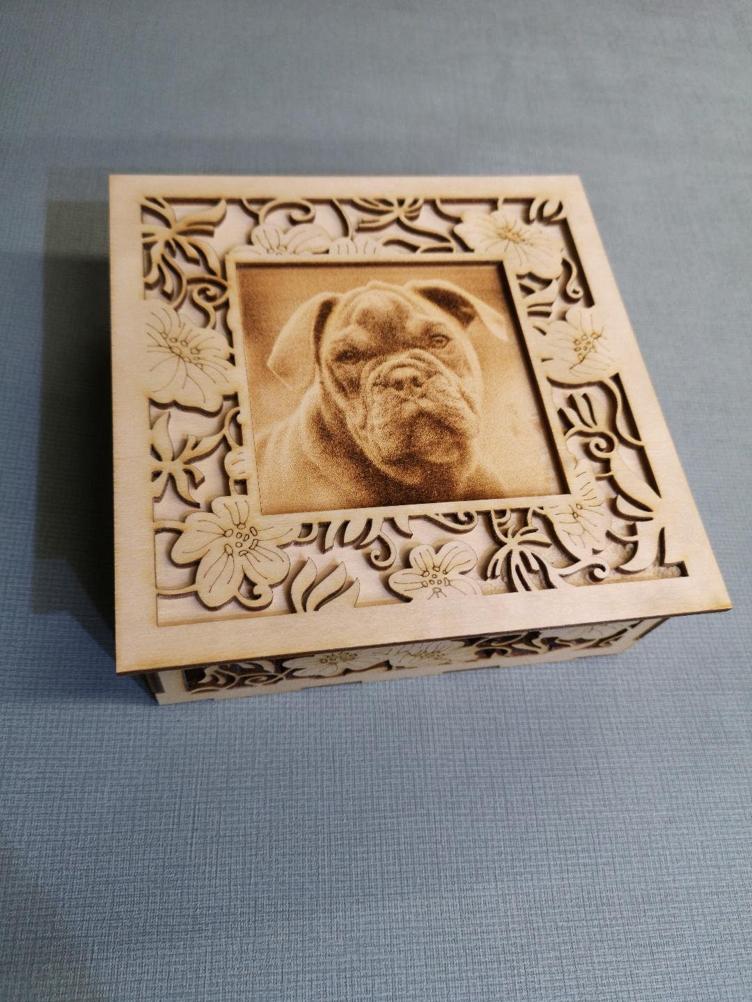 Laser Cut Gift Box With Personalised Photo on the Lid Keepsake Etsy UK