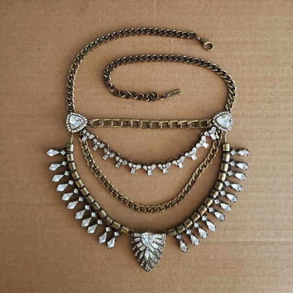 Baublebar Brass Choker and Rhinestones Necklace