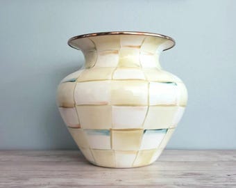 Mackenzie-Childs Parchment Check Large Vase