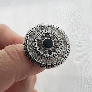 Premier Design Cubic Zirconia Round Cinema Ring Silver Tone Size 8